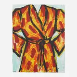 Black Ink Robe by Jim Dine, 2005, woodcut with lithography in colors on BFK Rives, sold Jun 2022