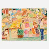 Mimi Gross, Palermo Fruit Market, 1968, pastel and crayon on paper