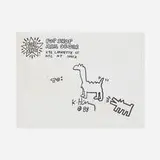 Keith Haring, Signed Pop Shop envelope with drawing, 1988, marker on paper