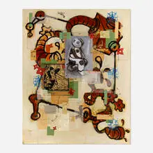 Kojo Griffin, Untitled, 1998, mixed media collage on panel