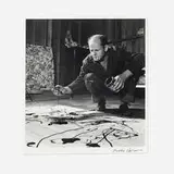 Martha Holmes, Jackson Pollock Painting in his Studio, Springs Long Island, New York, gelatin silver print