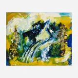 Joseph Meierhans, Yellow and Blue Composition, oil on canvas