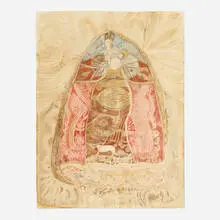 Marta Perez, Untitled, 1984, pastel, tea and intaglio on paper