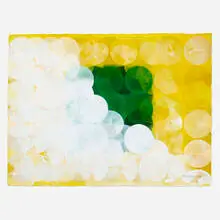 Side CC Green White Yellow by Domoto Hisao, 1971, acrylic and graphite on paper, sold Jun 2022