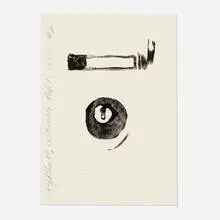 Eightball, Cigarette by Donald Sultan, 1997, watercolor on paper, sold Jun 2022