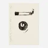Donald Sultan, Eightball, Cigarette, 1997, watercolor on paper