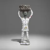 Nek Chand Saini, Untitled (Figural Sculpture), c. 1985, mosaic tile, concrete, stone