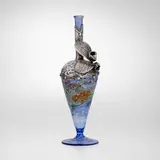 Art Nouveau Style, Vase with applied buds and leaves, silver plate, glass
