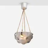 Chandelier by Lalique, molded glass, frosted glass, silk cord, sold Jul 2025