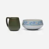 Marblehead Pottery, Mug and decorated bowl