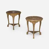 Max Kuehne, Occasional tables with flowers, pair