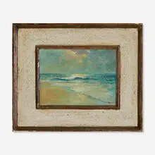 Max Kuehne, Seascape, 1963, oil on board in artist-made frame