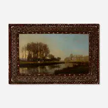 Max Kuehne, Frame with painting by Alexandre René Veron, c. 1940, oil on canvas in carved and polychromed frame