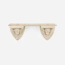 Neoclassical Style, Overmantel with cherubs, carved and painted wood, particle board