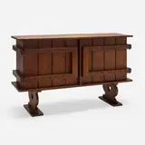 Brutalist, Rustic cabinet, c. 1925, pine, iron