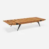 Modernist, Convertible daybed, c. 1955, beech, painted steel, brass