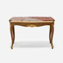 Louis XV Style, Coffee table from the Hôtel Ritz Paris, marble, parcel-gilt mahogany