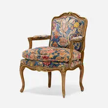 Louis XV Style, Fauteuil from the Hôtel Ritz Paris, painted and parcel-gilt wood, upholstery