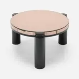 Modernist, Coffee table, c. 1940, mirrored glass, lacquered wood