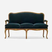 Louis XV Style, Sofa from the Hôtel Ritz Paris, upholstery, parcel-gilt mahogany