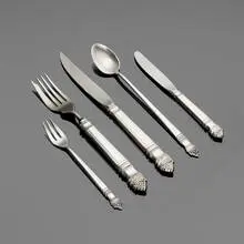 Towle Silversmiths, Danish Baroque flatware articles, sterling silver, stainless steel