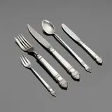 Towle Silversmiths, Danish Baroque flatware articles, sterling silver, stainless steel