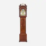 Joseph Wallis, George III longcase clock, c. 1780, mahogany, cherry, gilt brass, metal, brass, glass