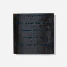 David Barr, Gossamer (Poetry Fragment), 2004, etched and acid-stained steel, acrylic