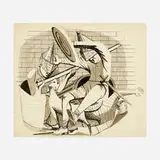 Philip Guston, Untitled (study for Gladiators), c. 1939, ink and wash on paper