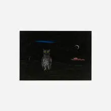 Owl and Moon by Gertrude Abercrombie, 1947, oil on panel, sold Feb 2016