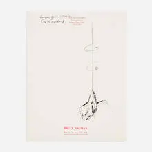 Untitled (study for Hanging Spinning Cat) by Bruce Nauman, c. 1989, ink on printed paper, sold Feb 2016