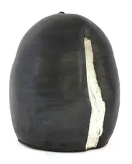 Dan Kelly, Dan Kelly (b.1953), a stoneware black-glazed vase with a thumb hole