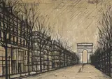 Bernard Buffet, Untitled, 1928, 1928-1999) 'Les Champs Elysees' Screenprint printed in colours on cotton 113 x 157cm