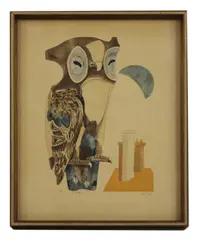 Abram Kroll, Untitled, 1919, 1919-2001) 'L'Hibou' Etching and aquatint 64.5 x 50.5cm (2) .