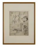 Utagawa Hiroshige, Untitled, and Yokkaichi - sailing boats grouped around the island Sumi ink on paper