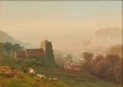 Landscape with Shepherd by William Henry Borrow, 1877, oil on canvas, (approximate dimensions -, offered May 2025