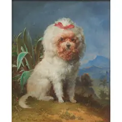 Portrait of Dog by Carl Reichert, 1860, oil on canvas board, (approximate dimensions -, offered May 2025
