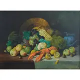 Rudolf Stoitzner, Still Life [Fruits, Vegetables, and Lobster], oil on canvas, (approximate dimensions -
