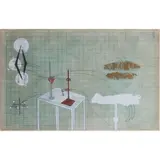 "Diagram Representing the Circulation of Element," by Pepo Pichler, 1976, watercolor, ink, and pencil on paper, (approximate dimensions -, offered May 2025