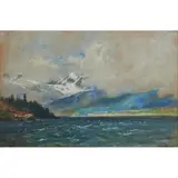 William Keith, Landscape, gouache on board, (approximate dimensions -