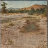 Grace Hudson, "Looking South, Sunhouse Ukiah," California, USA, Oct., 1926, oil on panel, (approximate dimensions -
