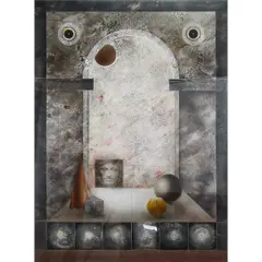 Untitled, [Cone, Cubes, Sphere] by Ernest Posey, 1990, mixed media, (approximate dimensions -, offered May 2025
