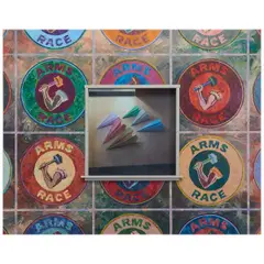 David Izu, "Arms Race-Six Planes,", oil on canvas in painted wood