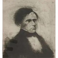 Christopher Brown, "Franklin Pierce,", 1984, etching, (approximate dimensions -