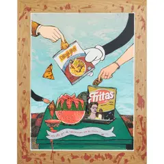Enrique Chagoya, â€œWhat Appropriation Has Given Me (Fritas y Dieguitos),", 1992, screenprint, (approximate dimensions -