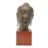 Thai, Untitled, bronze sakyamuni head on stand