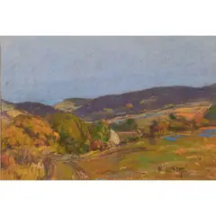 William Franklin Jackson, Landscape, pastel on paper, (approximate dimensions -