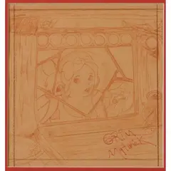Snow White, red colored by Grim Natwick, pencil on paper, (approximate dimensions -, offered May 2025