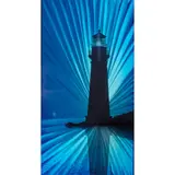 Chris DeRubeis, Lighthouse, mixed media on metal, (approximate dimensions -