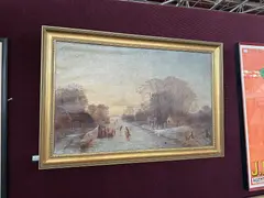 Johan Mengels Culverhouse, Figures Ice Skating, 1866, oil on canvas, (approximate dimensions -
